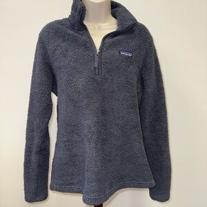 Patagonia (Medium) Navy Blue Sherpa 3/4 Zip Up Pullover Sweatshirt
